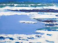 Hugo Correa, Antártica, acrílico sobre tela, 100 x 100 cm., 2024